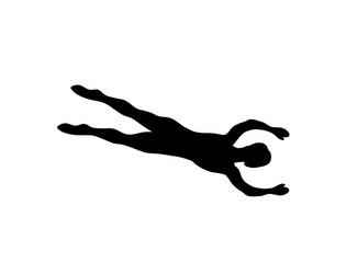 man silhouette swimming isolated on white vector image