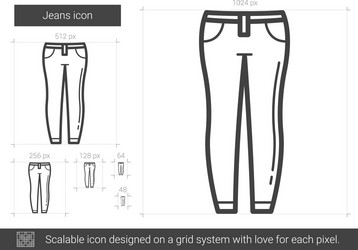 Jeans line icon vector