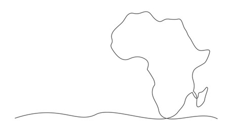 africa one line drawing isolated on white vector image