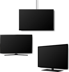 four k monitor led tv isolated white background vector image