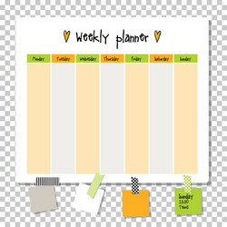 weekly planner vector image