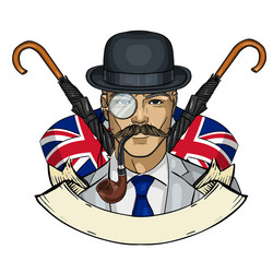 sketch british man vector image