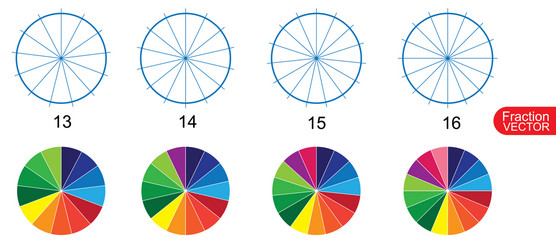 fraction pie clip art for education on white back vector image