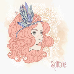 zodiac sagittarius sign as a beautiful girl vector image