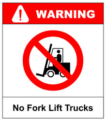 no forklift truck sign red prohibited icon vector image