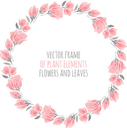 round frame of delicate pink sakura blossoms vector image