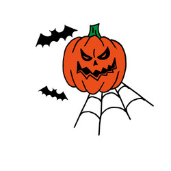 scary pumpkin with an evil smile vector image