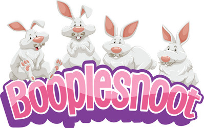 many white rabbits cartoon character vector image