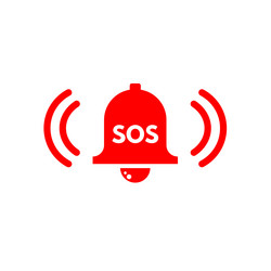 sos icon emergency alarm vector image