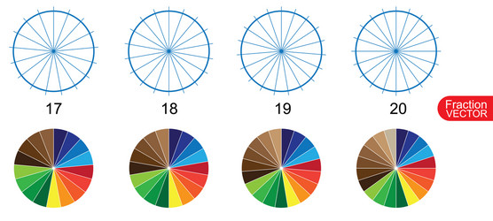 fraction pie clip art for education on white back vector image