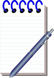 clean note pad with handle for writing vector image