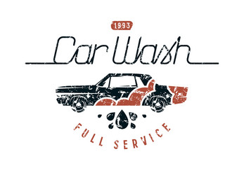 car wash emblem vector image