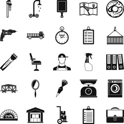 warehouses icons set simple style vector image