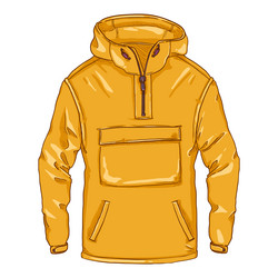 cartoon yellow anorak casual rain jacket vector image