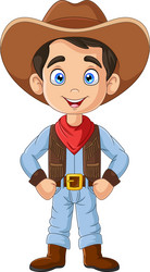 cartoon happy cowboy on white background vector image