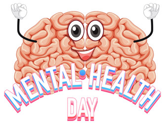 human brain on poster for mental health day vector image