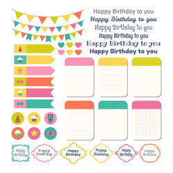 set of birthday party design elements template vector image