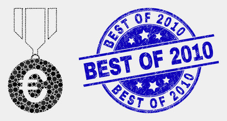 dot euro medal icon and grunge best 2010 vector image