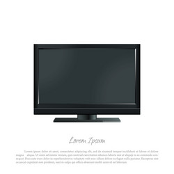 black pc monitor on a white background vector image