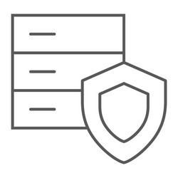 Data protection thin line icon safety and storage vector