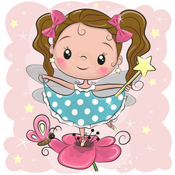 cute fairy on the flower vector image