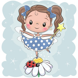 cute fairy on the flower vector image