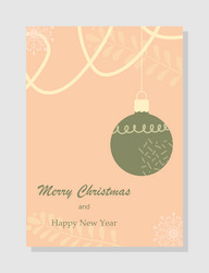 merry christmas and happy new year greeting card vector image