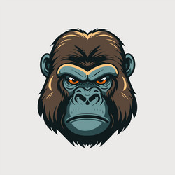 gorilla head logo animal character mascot vector image