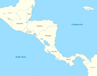 Map of central america with borders the states vector