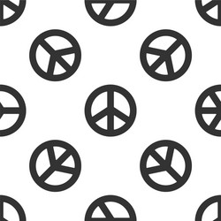 Grey peace icon isolated seamless pattern on white vector