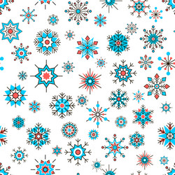 Seamless pattern with snowflakes vector