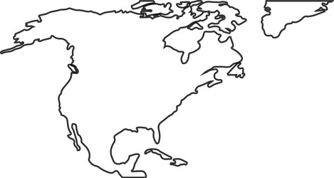 isolated map of north america vector image