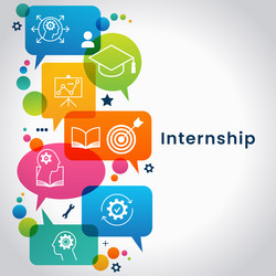 internship concept speech bubble with icons vector image