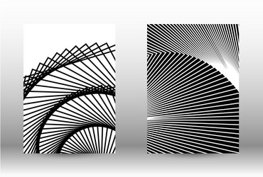 set of abstract patterns with distorted lines vector image