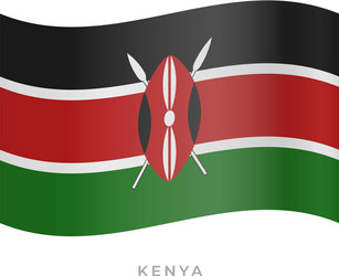 kenya waving flag icon vector