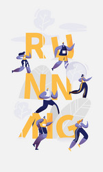 marathon runner running sport competition banner vector image