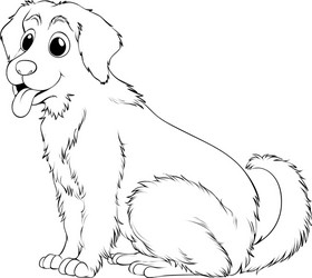 animal outline for golden retriever vector image