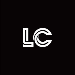 lc monogram logo with abstract line vector image