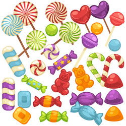 candy and caramel sweets isolated flat vector image