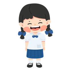 kid cartoon girl laughing character vector image