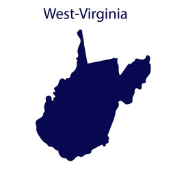 united states west virginia dark blue silhouette vector image