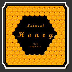 on theme for label of sugary flowing down honey vector image