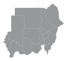 sudan administrative map vector image