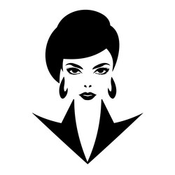 black and white drawing business woman vector image