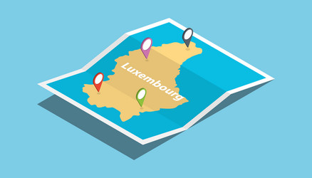 Luxembourg explore maps with isometric style vector