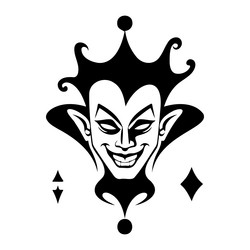 icon evil clown black and white vector image