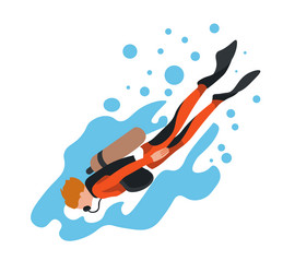 scuba diving and snorkeling summer activities vector image