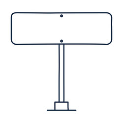 rectangle road traffic sign icon in outline vector image