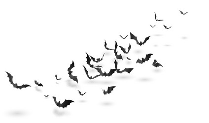 bats - halloween 3d design cute horror background vector image