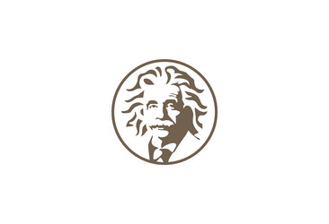 albert einstein head logo vector image